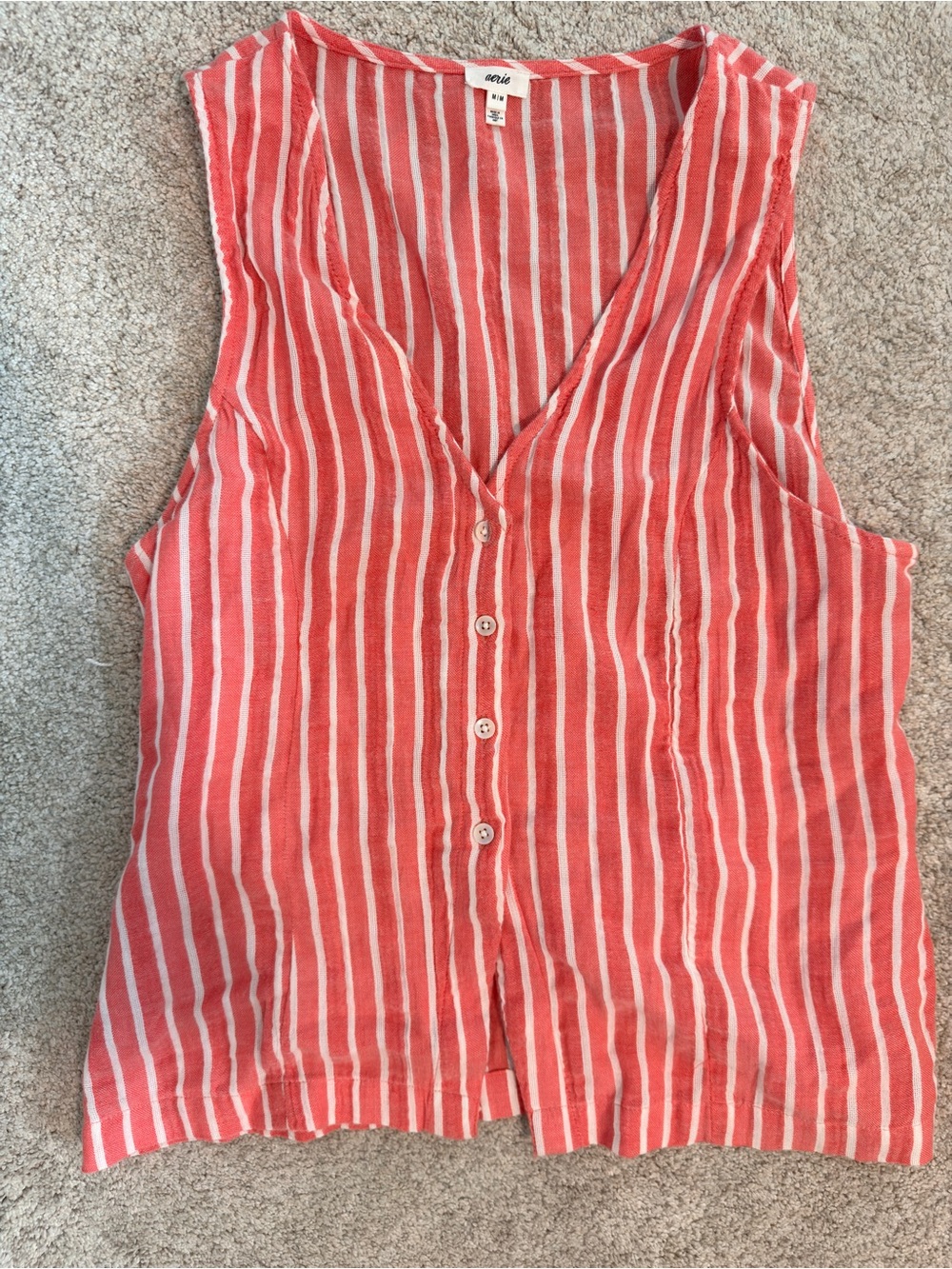 Striped Coral Wide-Leg Jumpsuit Pants Set - Picture 2 of 5